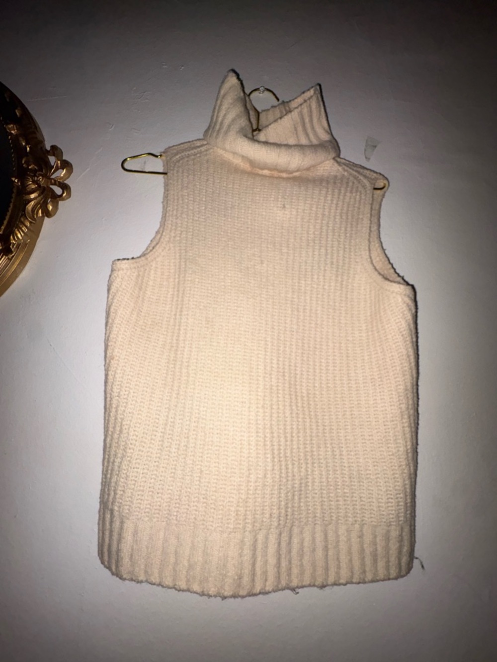 WAYF Luxe Cream Sleeveless Turtleneck Sweater | Soft Minimalist Layering Piece |
